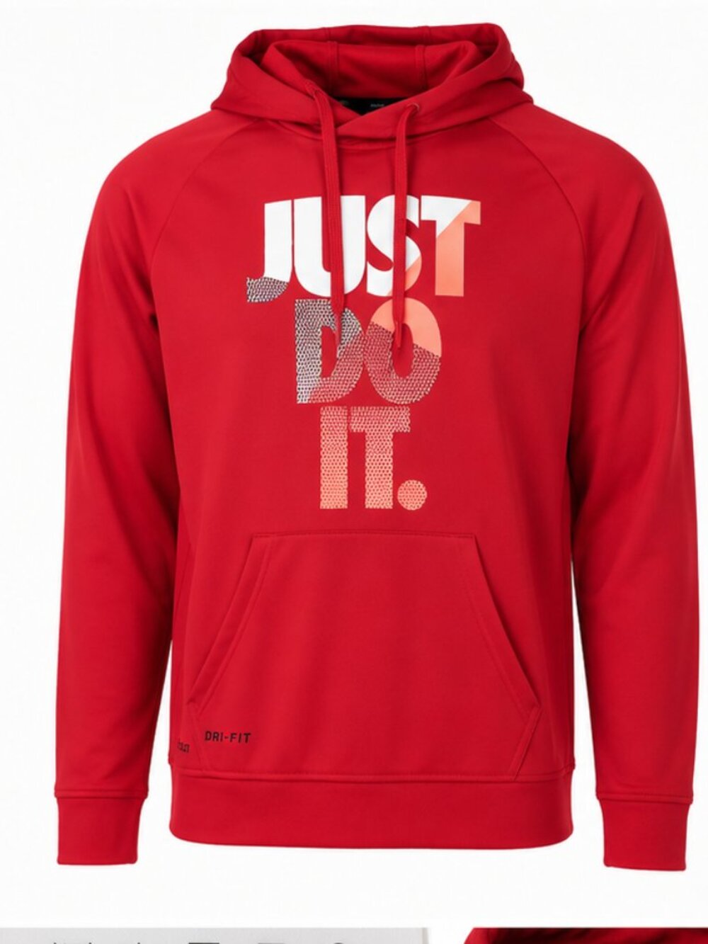 Nike Dri-FIT Just Do It Hoodie Men’s Medium Red Pullover Sweatshirt Athletic.